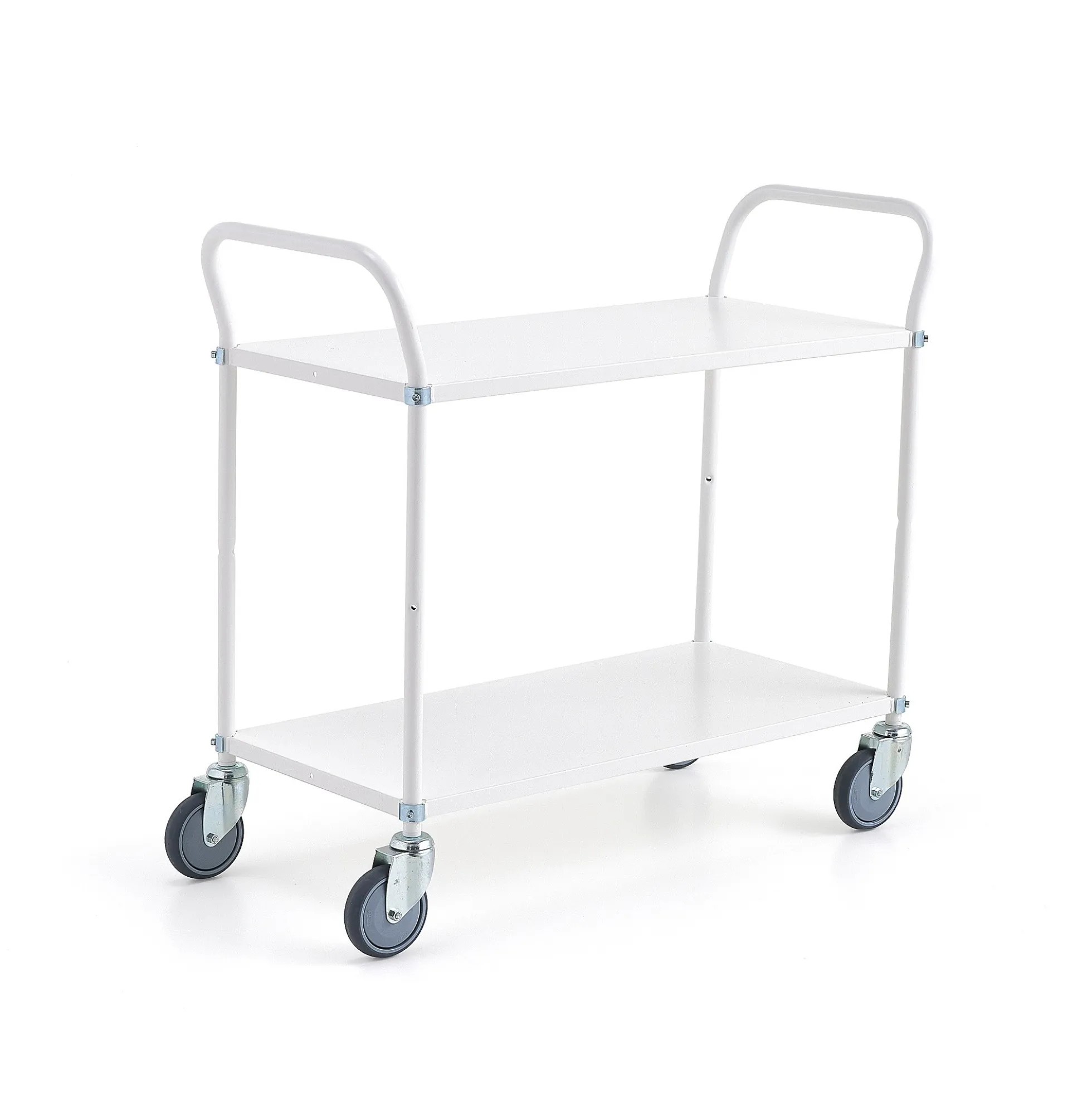 Hyllyvaunu TRANSIT 2 hyllyä, 900x440 mm, valkoinen