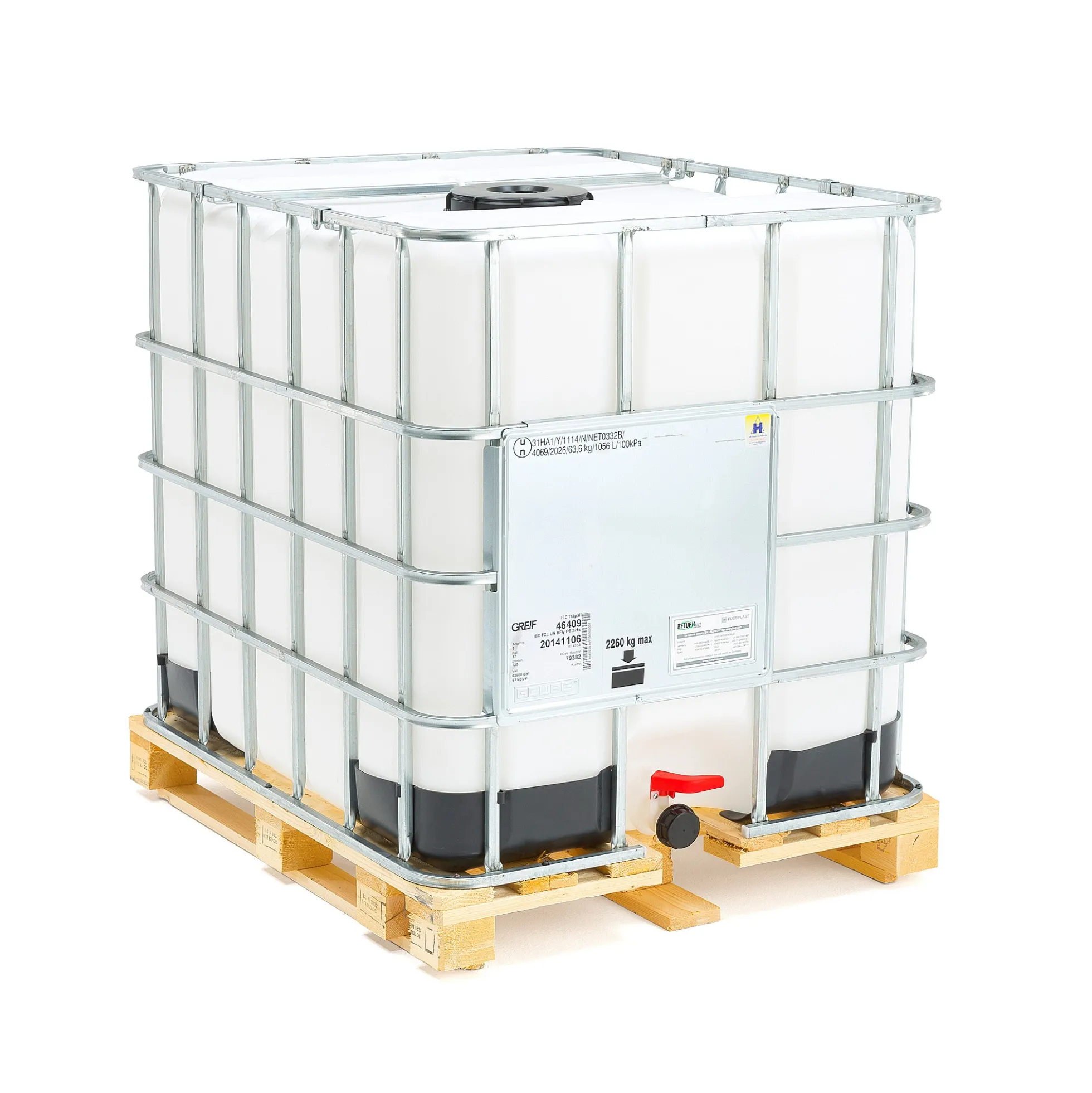 IBC-kontti Puinen kuormalava, 1000 l, myydään tyhjänä
