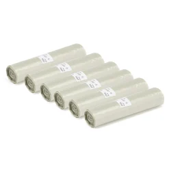 Jätesäkit 6 rullaa (25 kpl/rulla), 125 litraa, läpinäkyvä