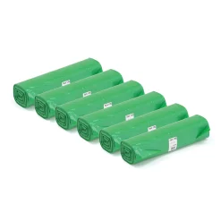 Jätesäkit 6 rullaa (25 kpl/rulla), 125 litraa, vihreä