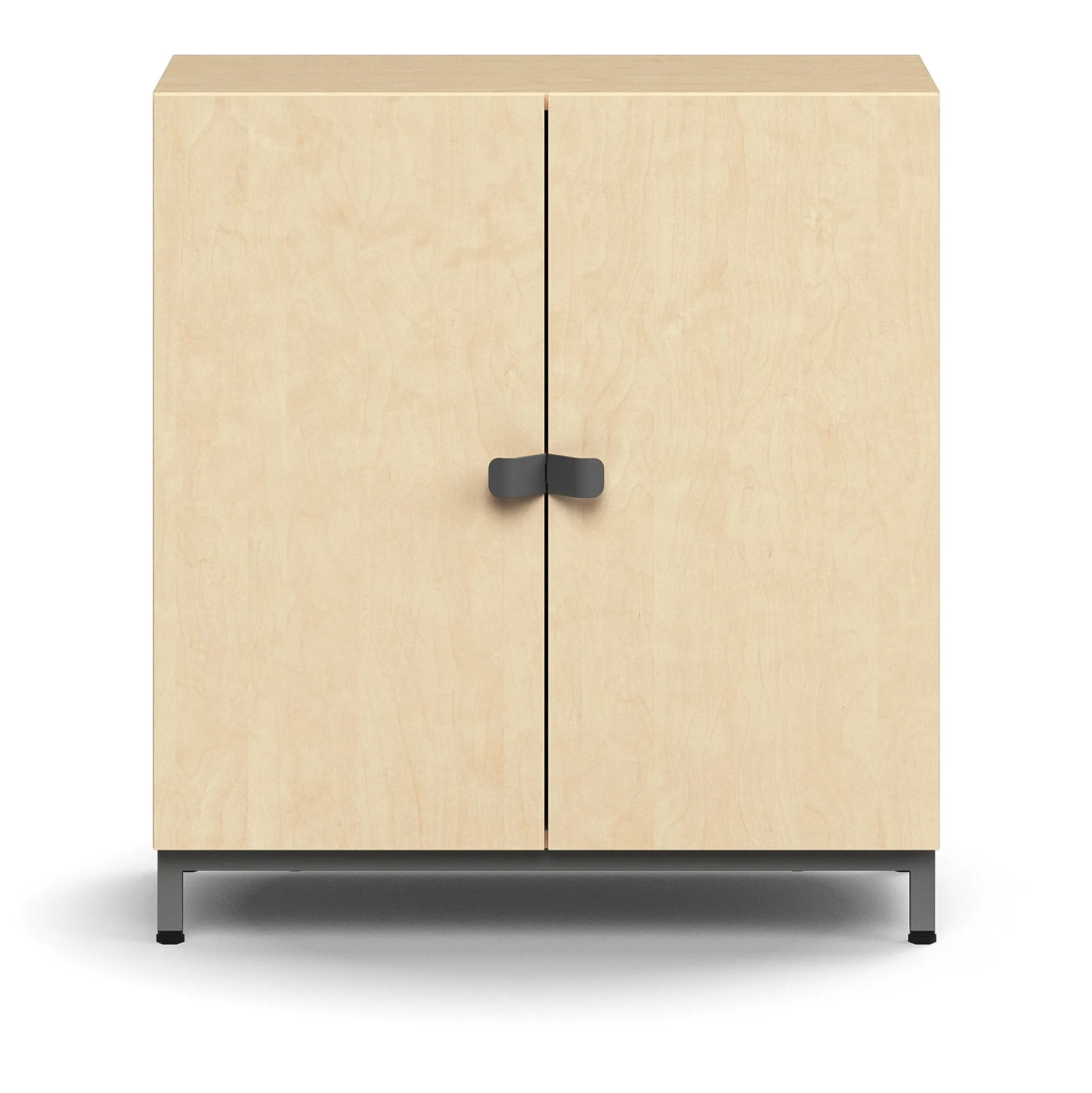Kaappi QBUS 1 hylly, jalusta, kahvat, 868x800x420 mm, hopeanharmaa, koivu