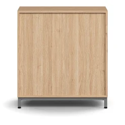 Kaappi QBUS 1 hylly, jalusta, kahvat, 868x800x420 mm, hopeanharmaa, tammi
