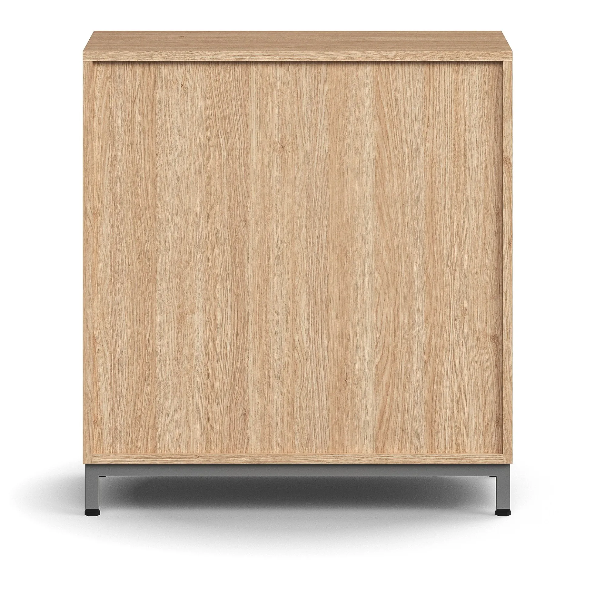 Kaappi QBUS 1 hylly, jalusta, kahvat, 868x800x420 mm, hopeanharmaa, tammi