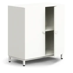 Kaappi QBUS 1 hylly, jalusta, kahvat, 868x800x420 mm, valkoinen