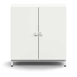 Kaappi QBUS 1 hylly, jalusta, kahvat, 868x800x420 mm, valkoinen