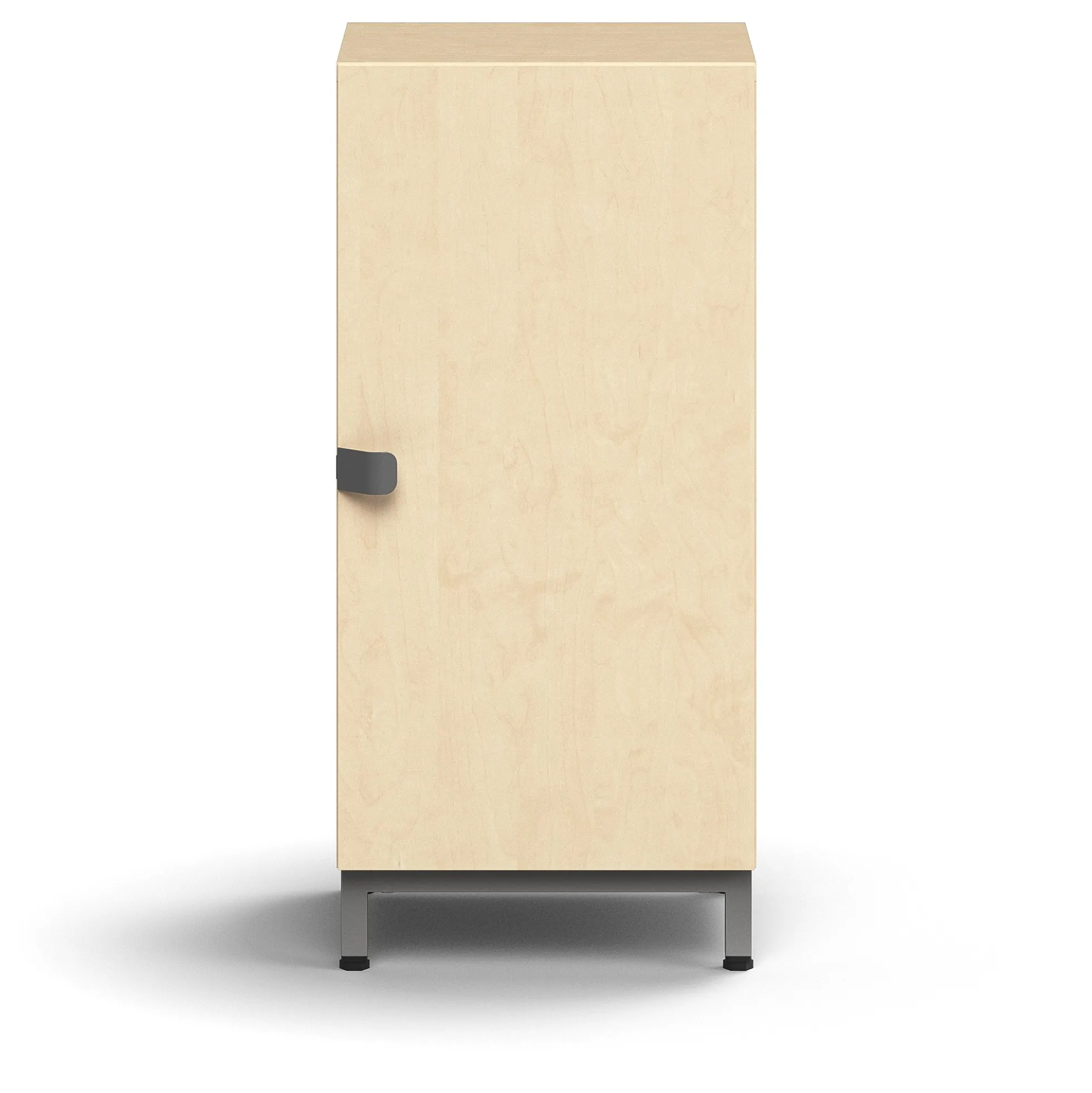 Kaappi QBUS 1 hylly, jalusta, kahva, 868x400x420 mm, hopeanharmaa, koivu