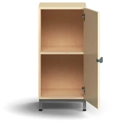 Kaappi QBUS 1 hylly, jalusta, kahva, 868x400x420 mm, hopeanharmaa, koivu