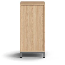 Kaappi QBUS 1 hylly, jalusta, kahva, 868x400x420 mm, hopeanharmaa, tammi