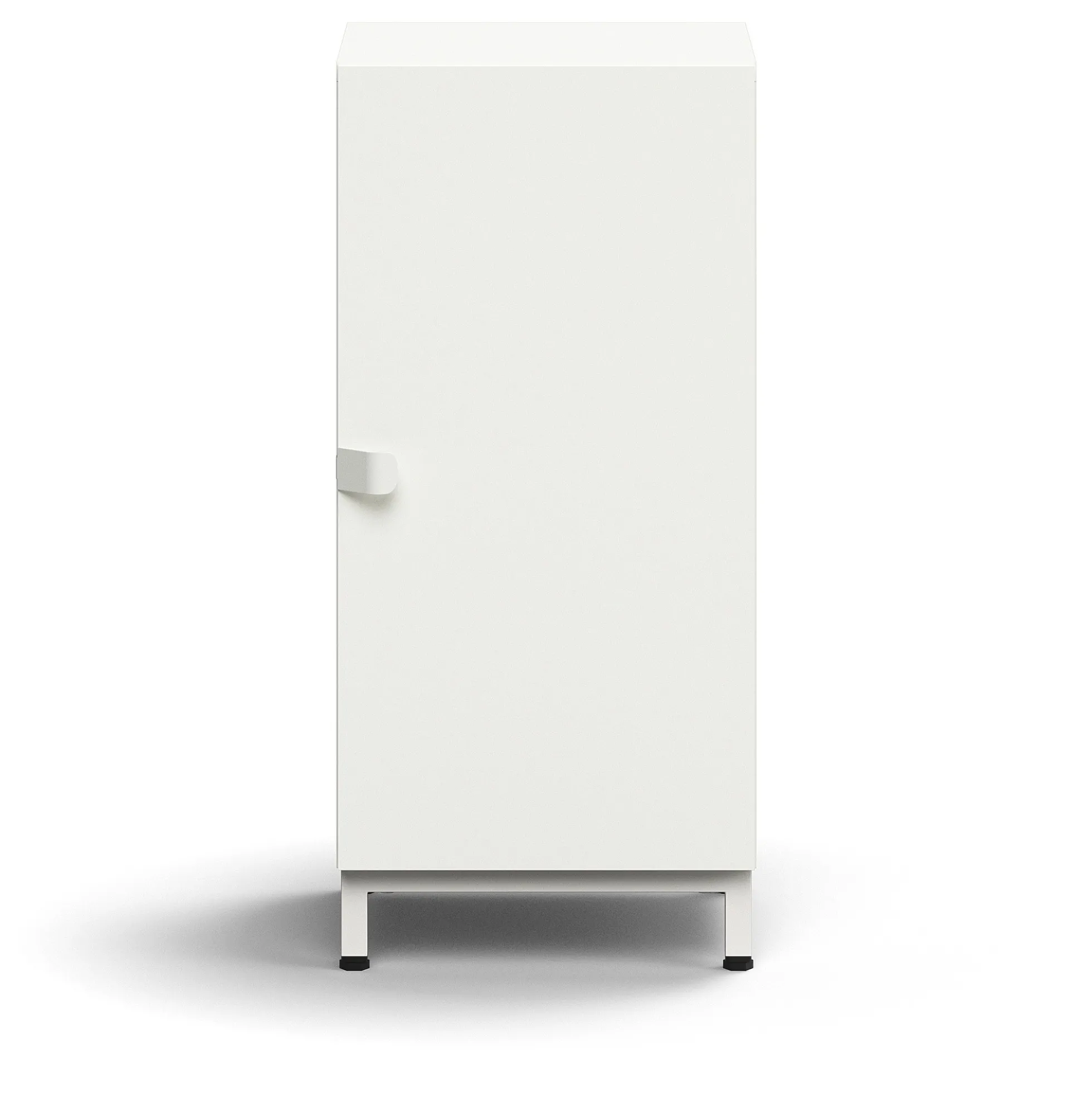 Kaappi QBUS 1 hylly, jalusta, kahva, 868x400x420 mm, valkoinen