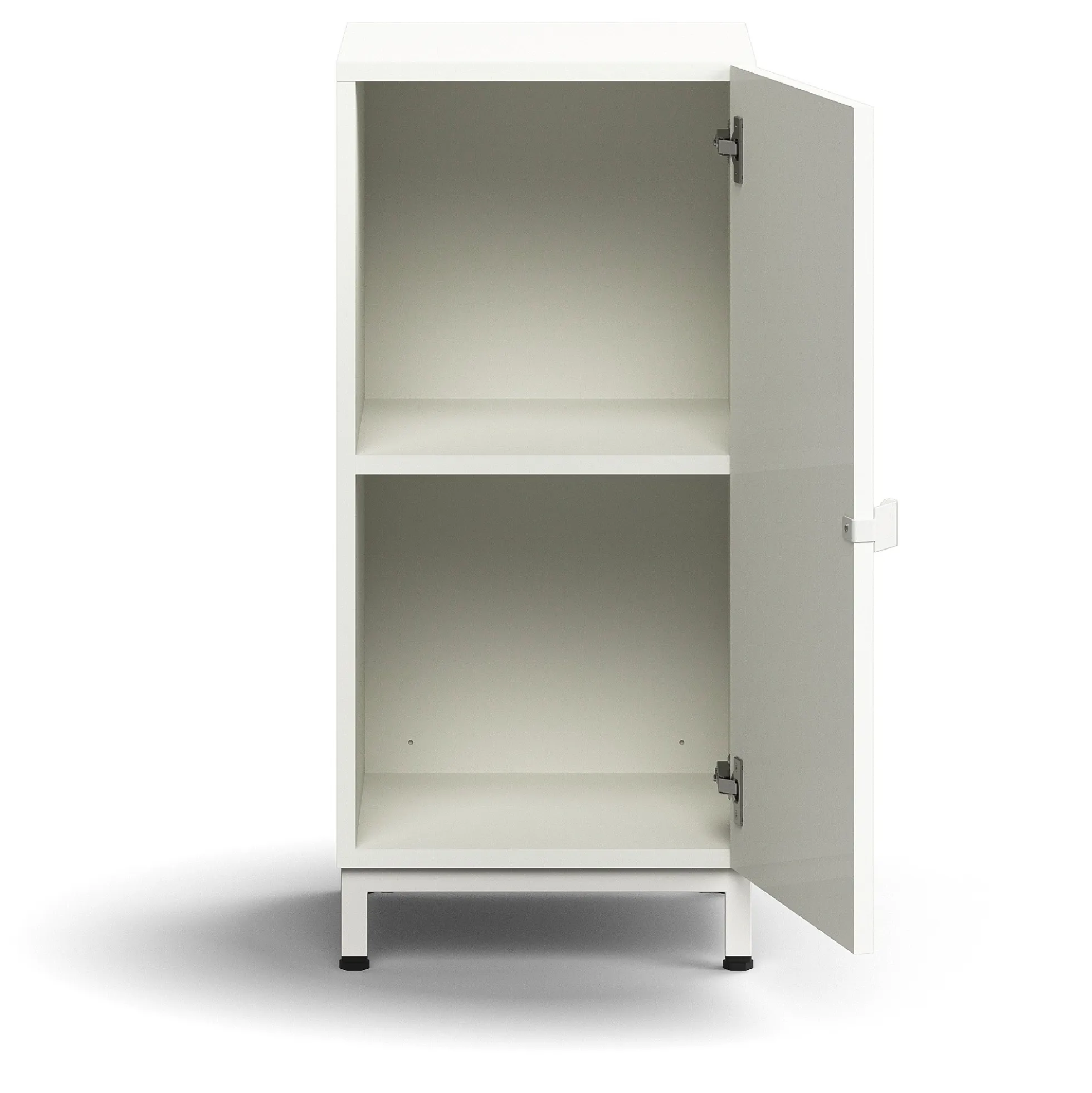 Kaappi QBUS 1 hylly, jalusta, kahva, 868x400x420 mm, valkoinen