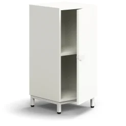 Kaappi QBUS 1 hylly, jalusta, kahva, 868x400x420 mm, valkoinen