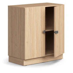 Kaappi QBUS 1 hylly, sokkeli, kahvat, 868x800x420 mm, tammi