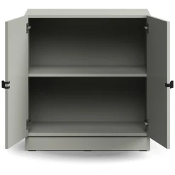 Kaappi QBUS 1 hylly, sokkeli, kahvat, 868x800x420 mm, vaaleanharmaa