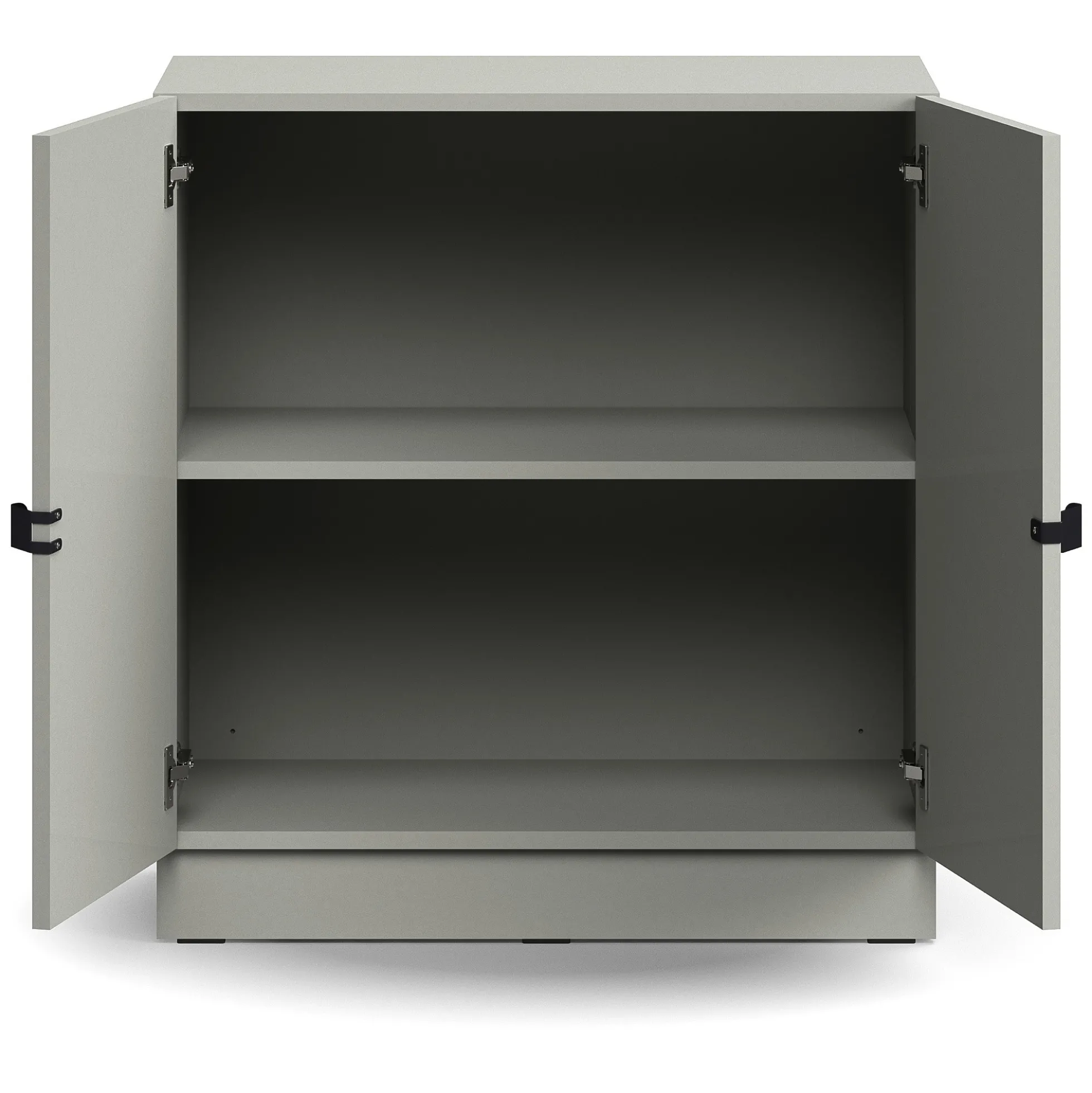 Kaappi QBUS 1 hylly, sokkeli, kahvat, 868x800x420 mm, vaaleanharmaa
