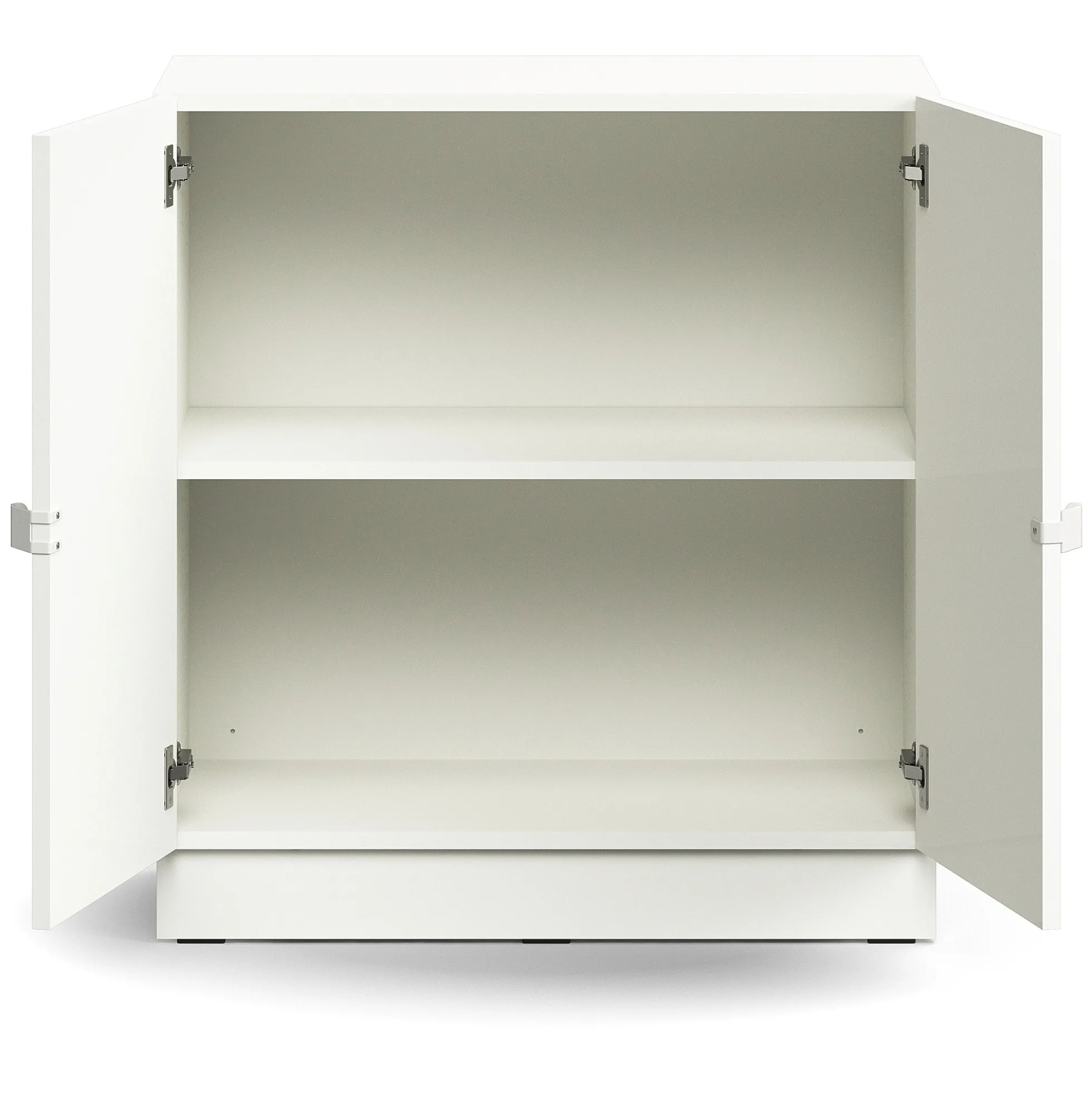 Kaappi QBUS 1 hylly, sokkeli, kahvat, 868x800x420 mm, valkoinen