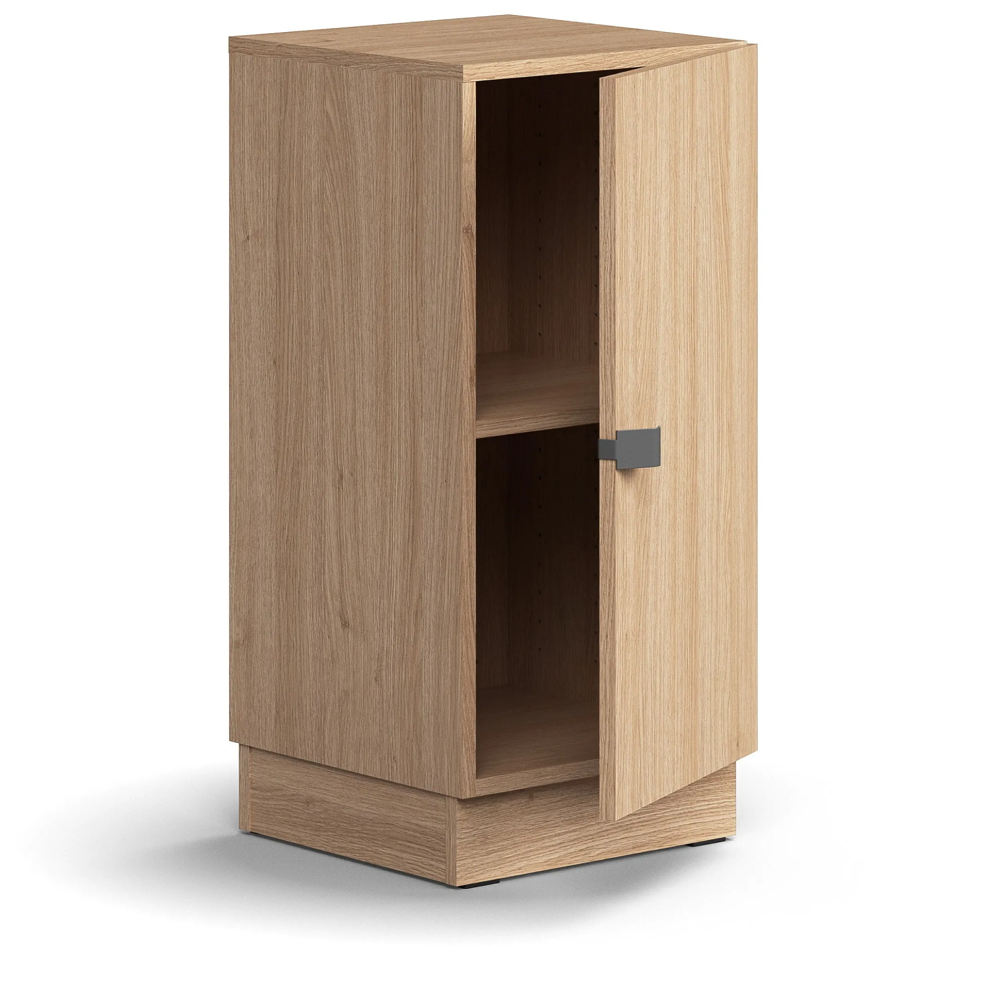 Kaappi QBUS 1 hylly, sokkeli, kahva, 868x400x420 mm, tammi