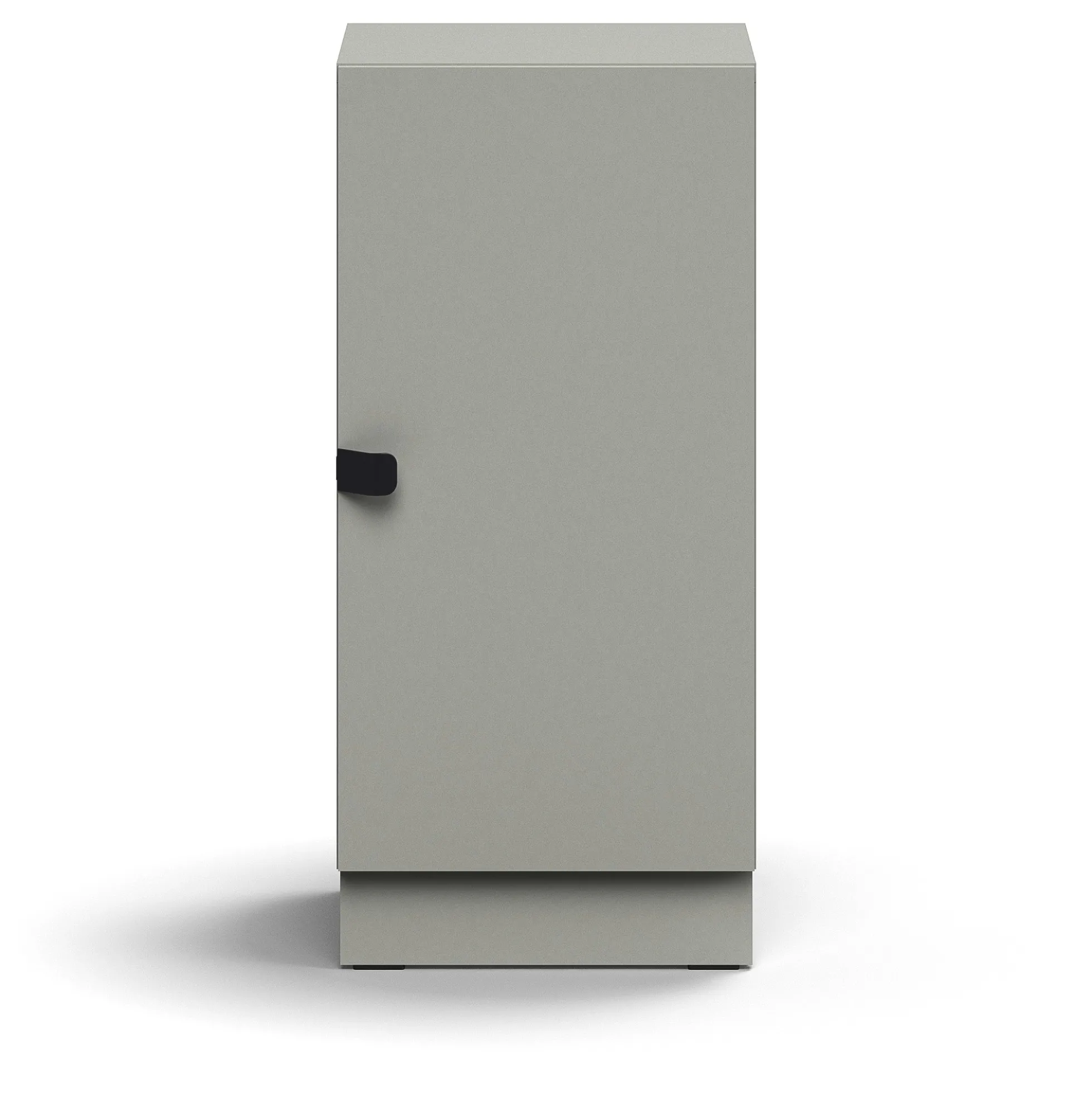 Kaappi QBUS 1 hylly, sokkeli, kahva, 868x400x420 mm, vaaleanharmaa