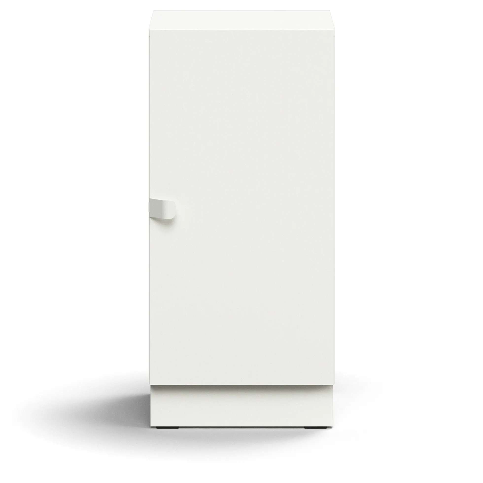 Kaappi QBUS 1 hylly, sokkeli, kahva, 868x400x420 mm, valkoinen