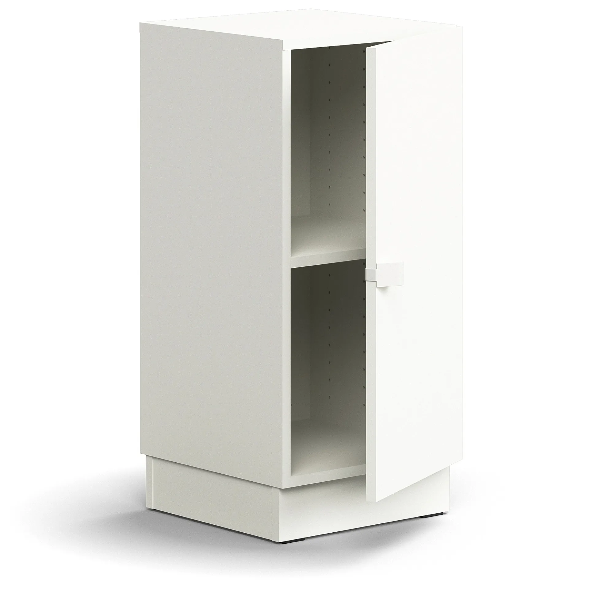 Kaappi QBUS 1 hylly, sokkeli, kahva, 868x400x420 mm, valkoinen