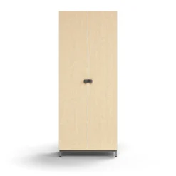 Kaappi QBUS 4 hyllytasoa, jalusta, kahvat, 2020x800x420 mm, hopeanharmaa, koivu