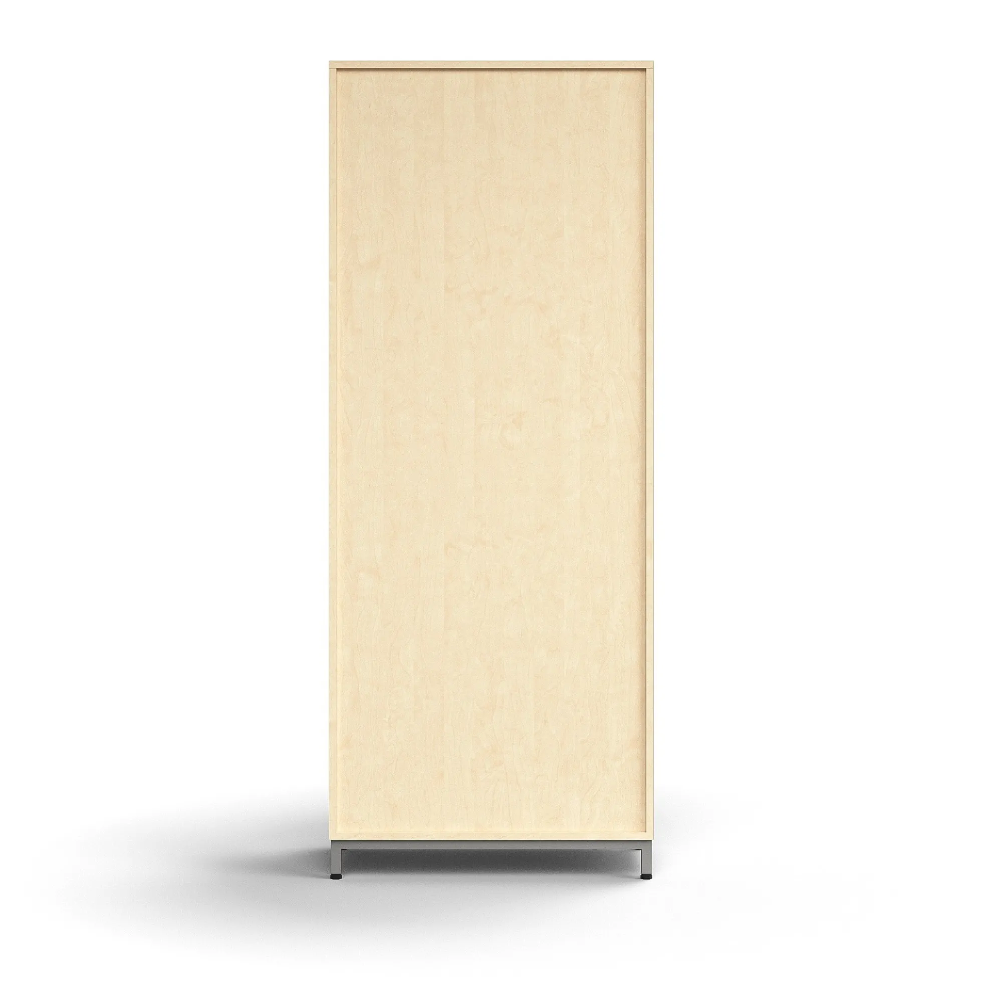 Kaappi QBUS 4 hyllytasoa, jalusta, kahvat, 2020x800x420 mm, hopeanharmaa, koivu