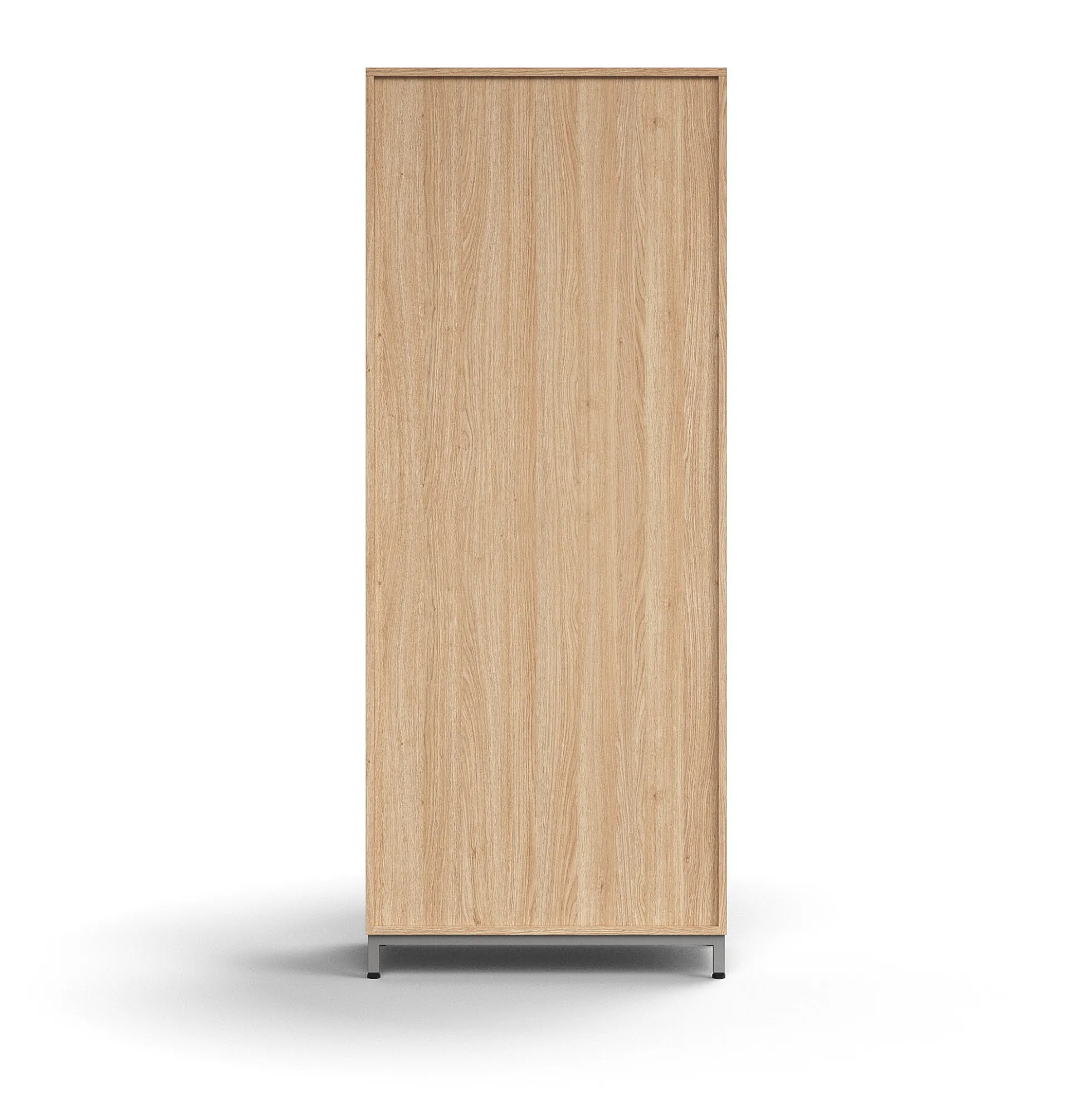Kaappi QBUS 4 hyllytasoa, jalusta, kahvat, 2020x800x420 mm, hopeanharmaa, tammi
