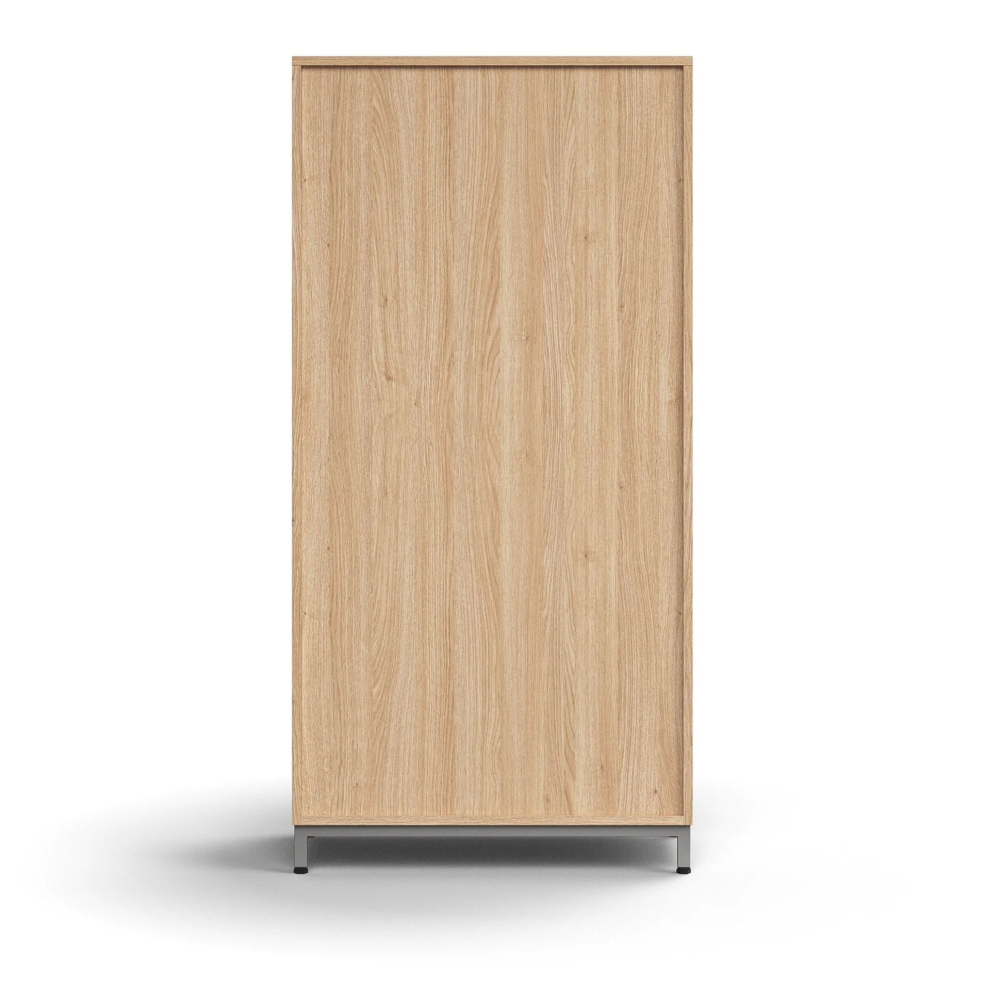 Kaappi QBUS 3 hyllytasoa, jalusta, kahvat, 1636x800x420 mm, hopeanharmaa, tammi
