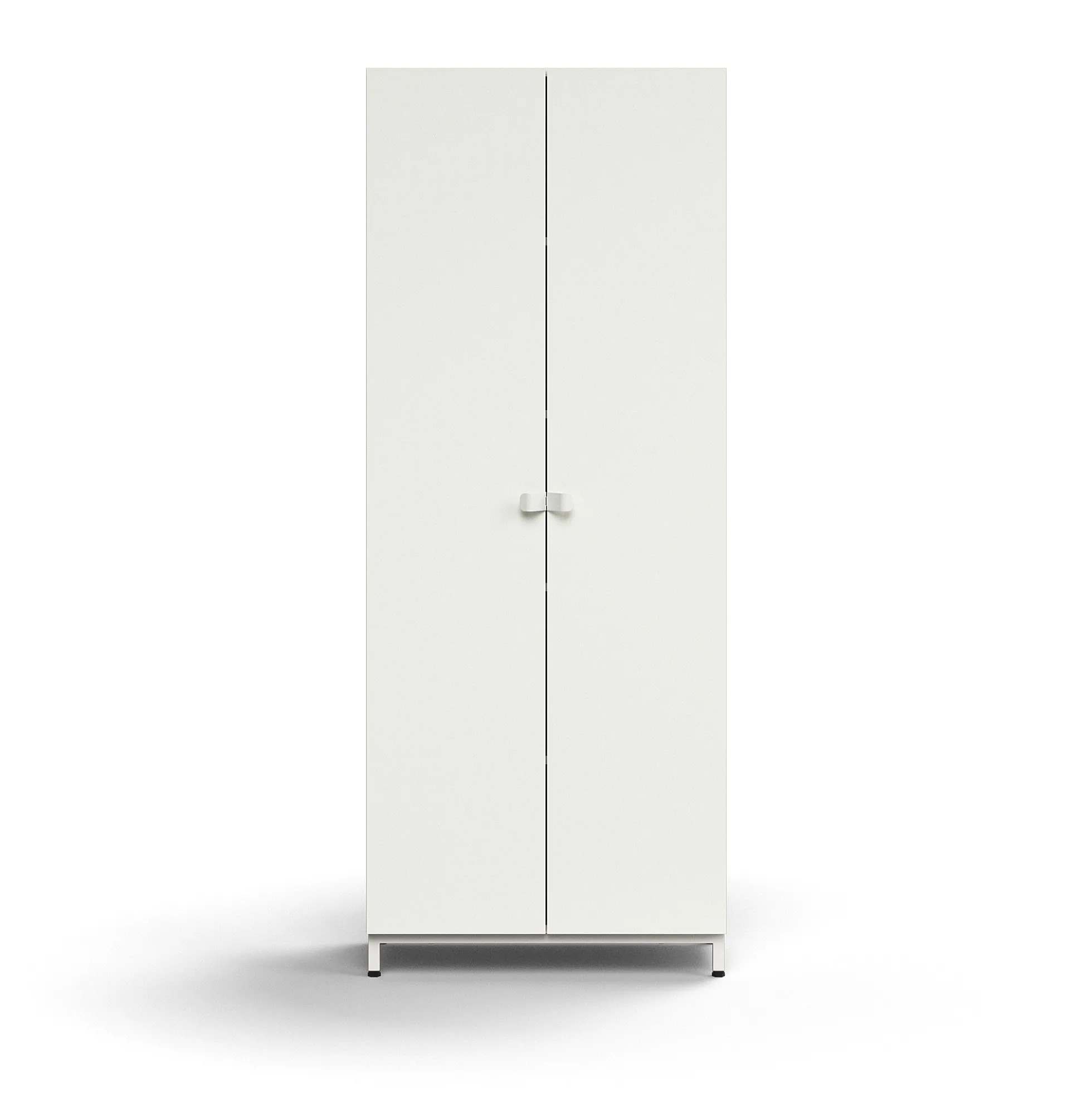 Kaappi QBUS 4 hyllytasoa, jalusta, kahvat, 2020x800x420 mm, valkoinen