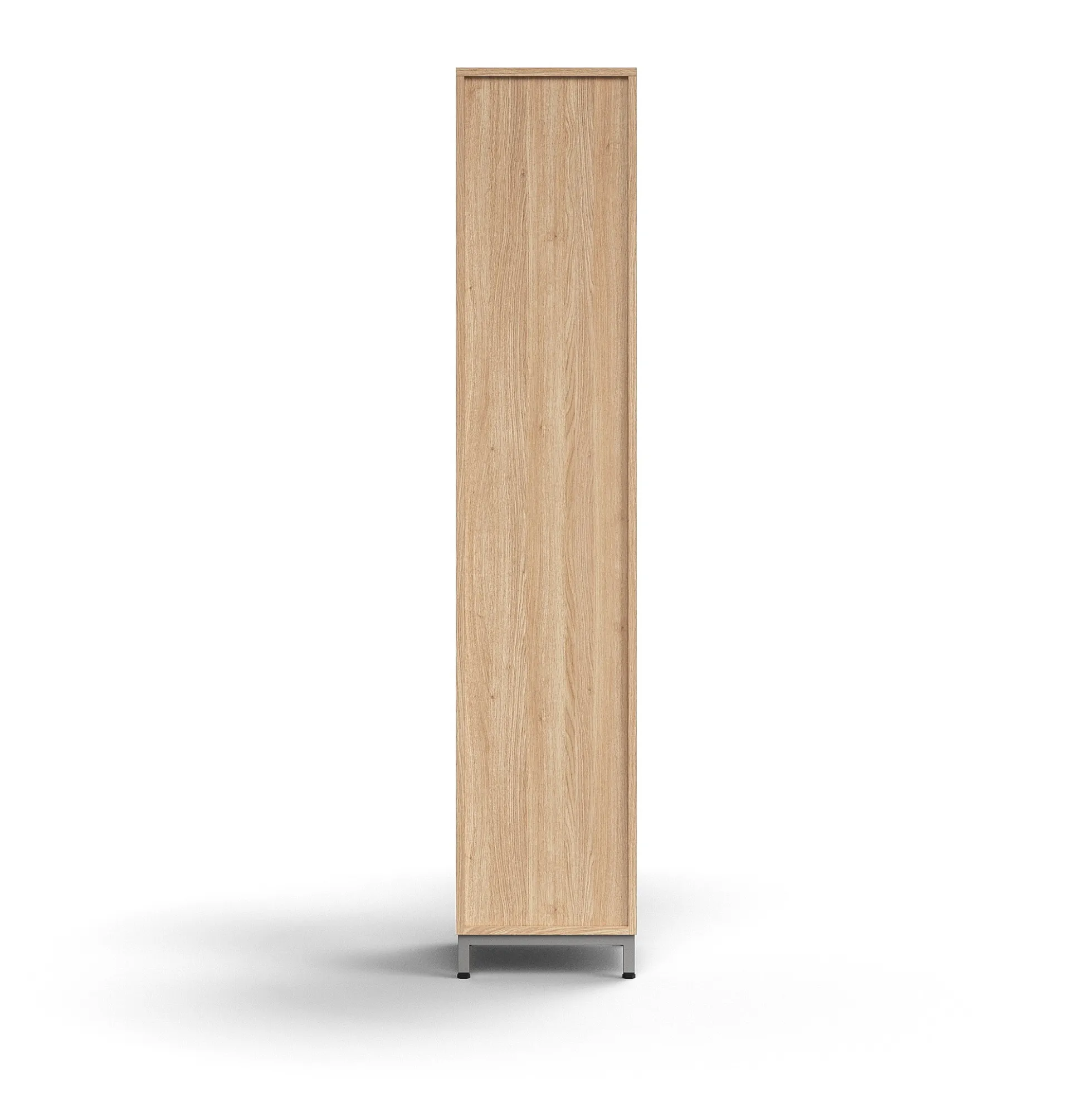 Kaappi QBUS 4 hyllytasoa, jalusta, kahva, 2020x400x420 mm, hopeanharmaa, tammi