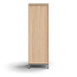 Kaappi QBUS 2 hyllytasoa, jalusta, kahva, 1252x400x420 mm, hopeanharmaa, tammi