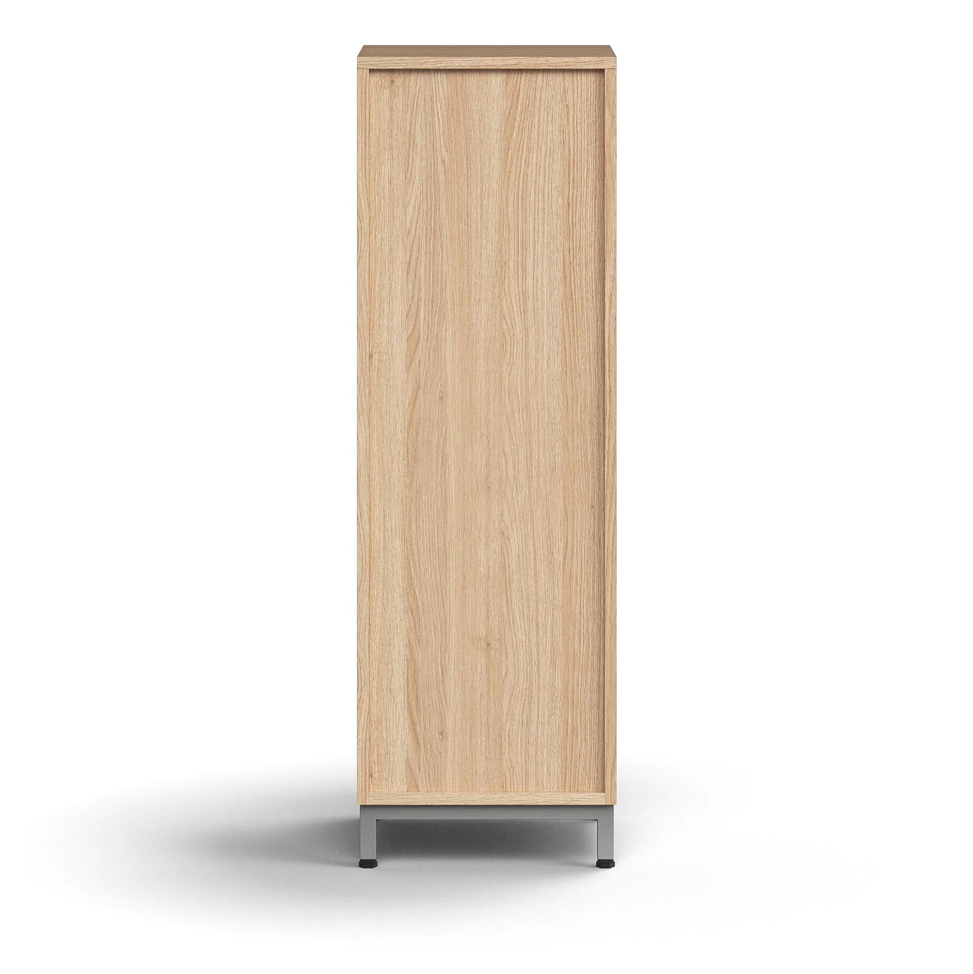 Kaappi QBUS 2 hyllytasoa, jalusta, kahva, 1252x400x420 mm, hopeanharmaa, tammi