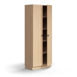 Kaappi QBUS 4 hyllytasoa, sokkeli, kahvat, 2020x800x420 mm, tammi