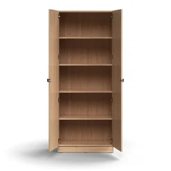 Kaappi QBUS 4 hyllytasoa, sokkeli, kahvat, 2020x800x420 mm, tammi