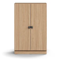 Kaappi QBUS 2 hyllytasoa, sokkeli, kahvat, 1252x800x420 mm, tammi