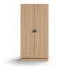 Kaappi QBUS 3 hyllytasoa, sokkeli, kahvat, 1636x800x420 mm, tammi