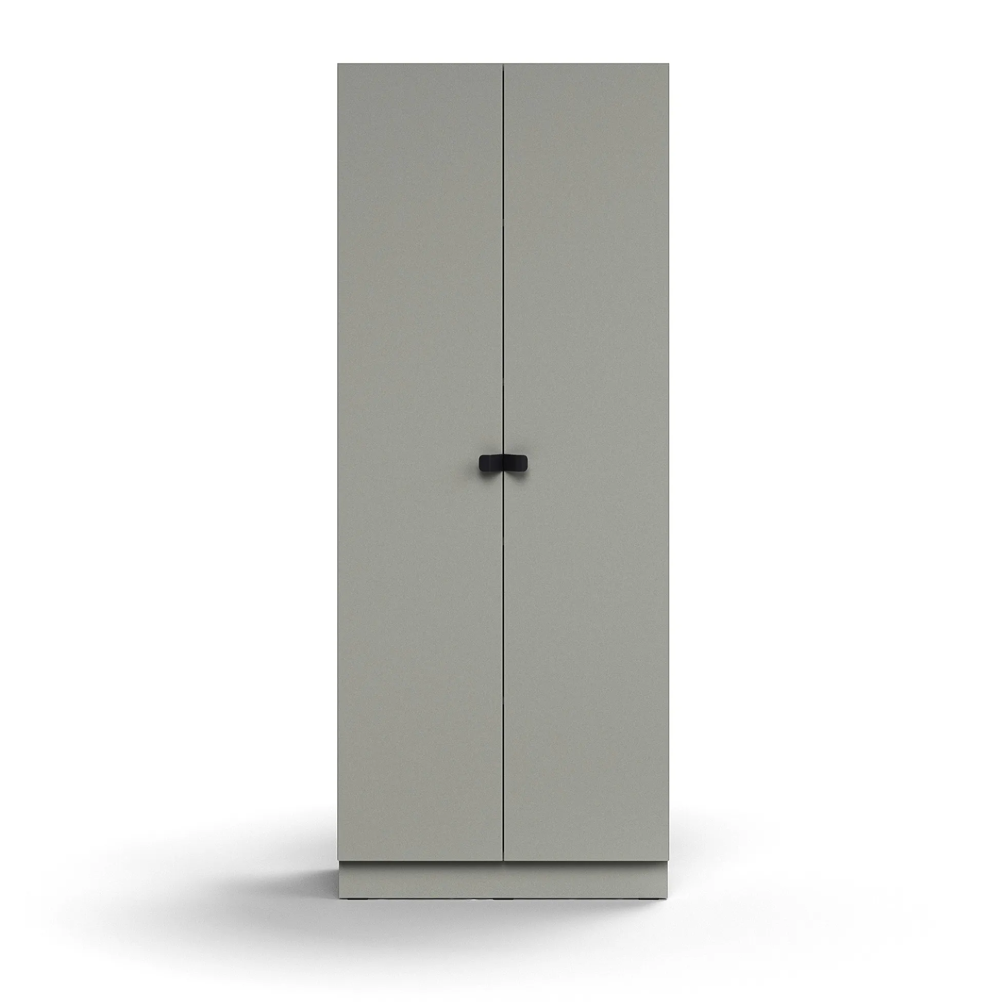 Kaappi QBUS 4 hyllytasoa, sokkeli, kahvat, 2020x800x420 mm, vaaleanharmaa