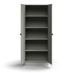 Kaappi QBUS 4 hyllytasoa, sokkeli, kahvat, 2020x800x420 mm, vaaleanharmaa