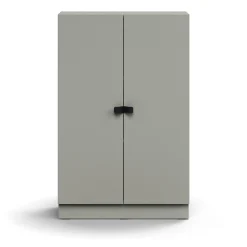 Kaappi QBUS 2 hyllytasoa, sokkeli, kahvat, 1252x800x420 mm, vaaleanharmaa