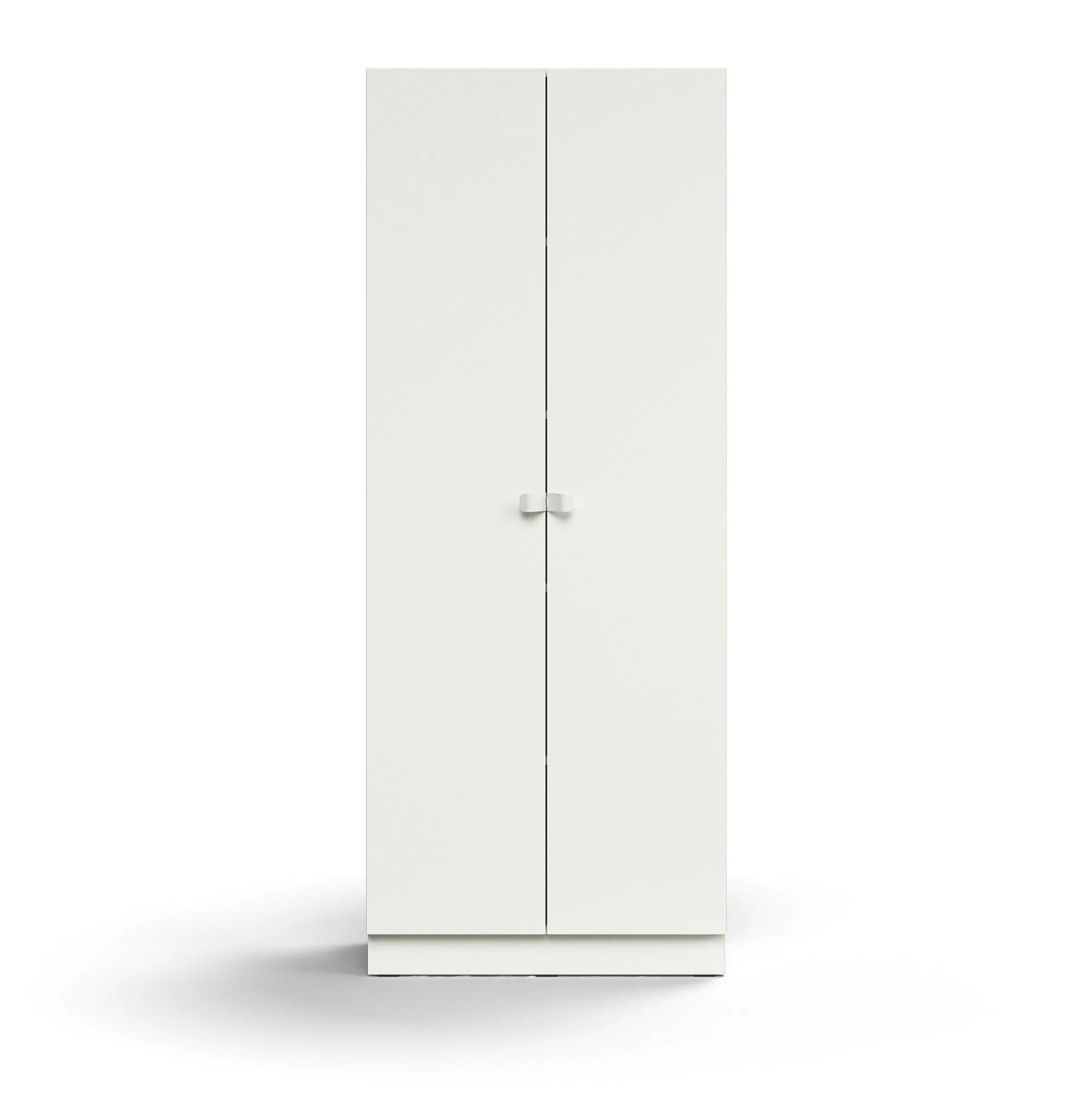 Kaappi QBUS 4 hyllytasoa, sokkeli, kahvat, 2020x800x420 mm, valkoinen