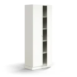 Kaappi QBUS 4 hyllytasoa, sokkeli, kahvat, 2020x800x420 mm, valkoinen