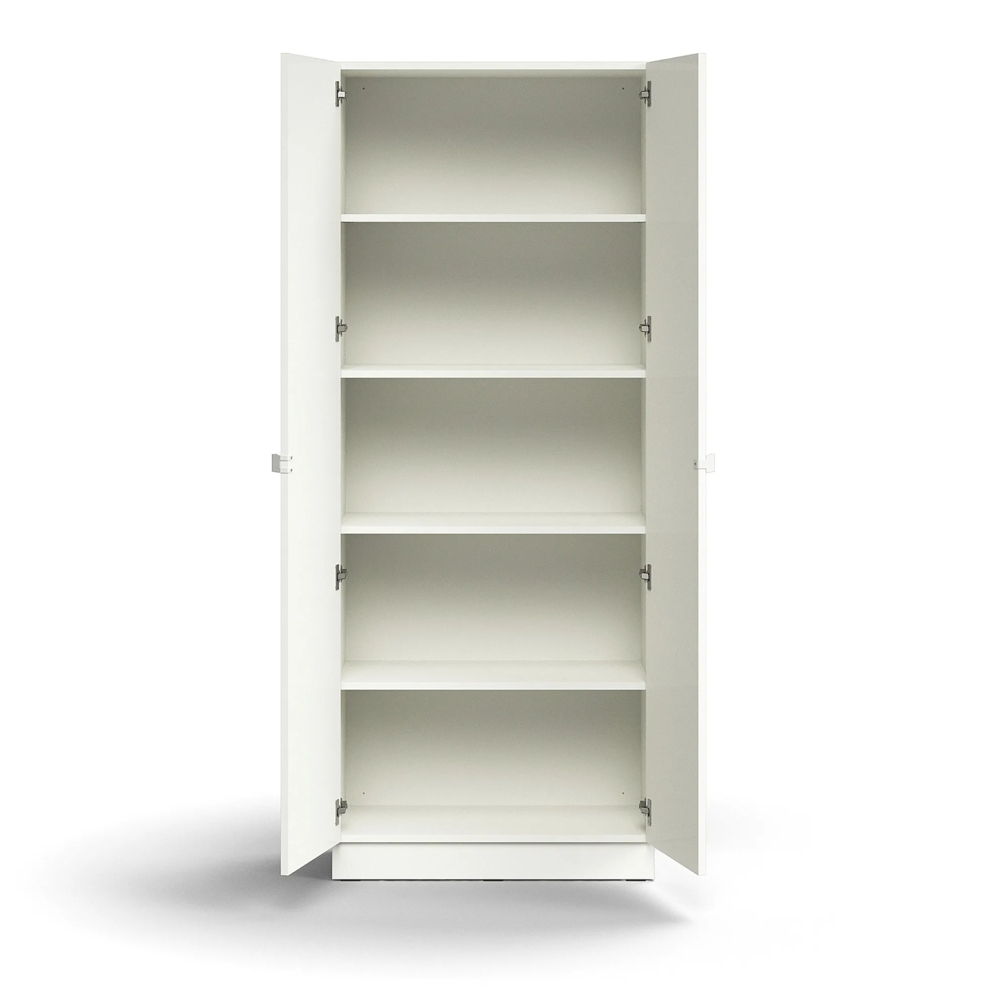 Kaappi QBUS 4 hyllytasoa, sokkeli, kahvat, 2020x800x420 mm, valkoinen