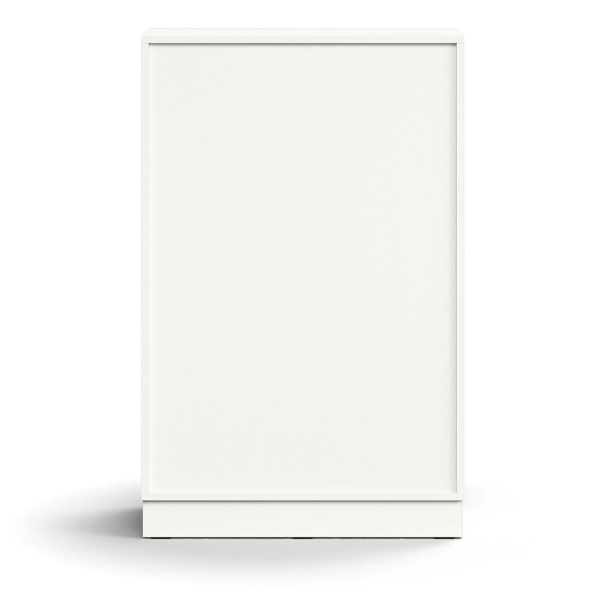 Kaappi QBUS 2 hyllytasoa, sokkeli, kahvat, 1252x800x420 mm, valkoinen