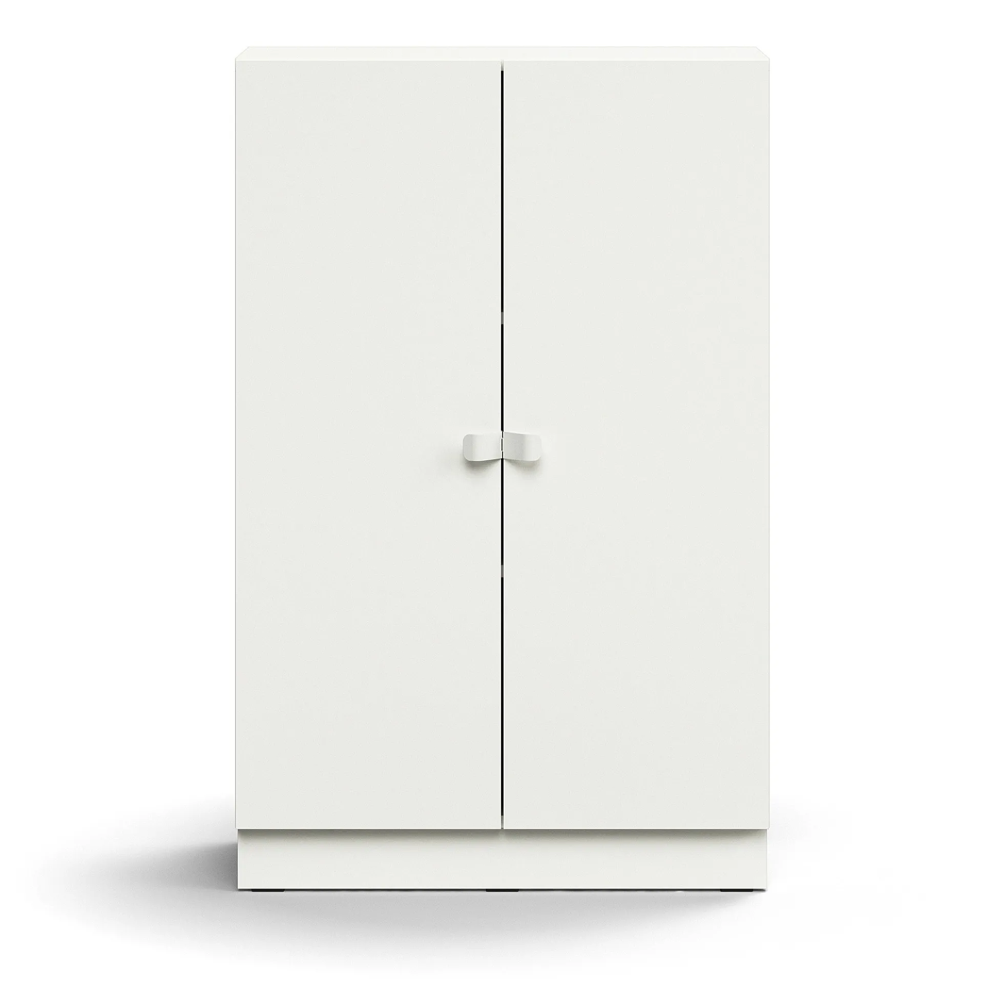Kaappi QBUS 2 hyllytasoa, sokkeli, kahvat, 1252x800x420 mm, valkoinen