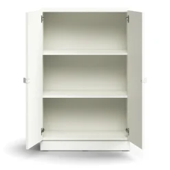 Kaappi QBUS 2 hyllytasoa, sokkeli, kahvat, 1252x800x420 mm, valkoinen