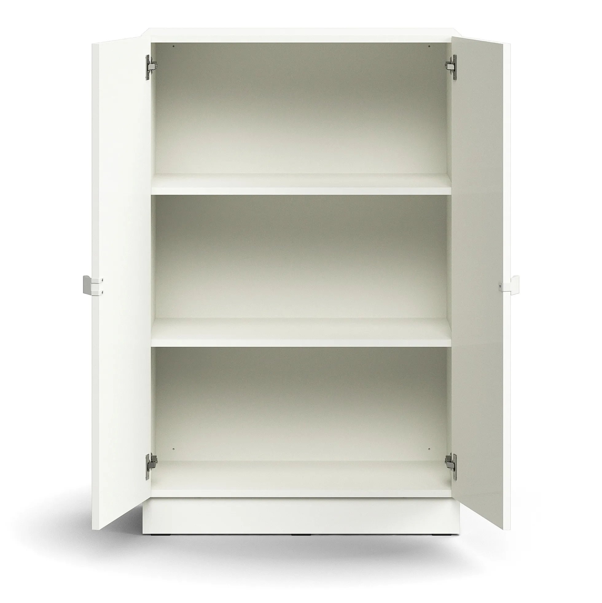 Kaappi QBUS 2 hyllytasoa, sokkeli, kahvat, 1252x800x420 mm, valkoinen