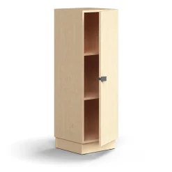 Kaappi QBUS 2 hyllytasoa, sokkeli, kahva, 1252x400x420 mm, koivu