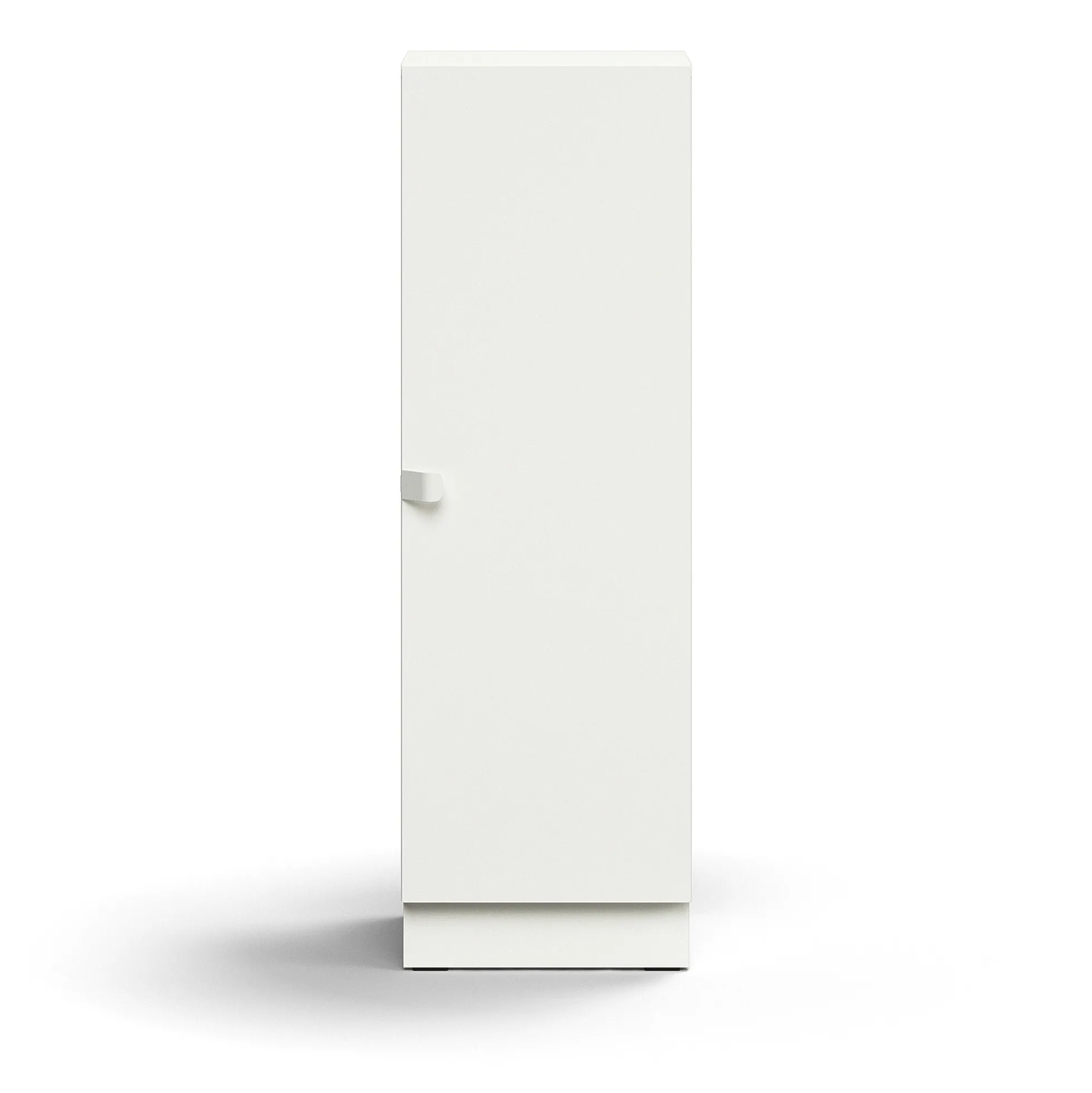 Kaappi QBUS 2 hyllytasoa, sokkeli, kahva, 1252x400x420 mm, valkoinen