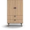 Kaappi QBUS 2 hyllytasoa + 2 vetolaatikkoa, jalusta, kahvat, 1332x800x420 mm, tammi