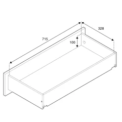 Kaappi QBUS 2 hyllytasoa + 2 vetolaatikkoa, jalusta, kahvat, 1332x800x420 mm, tammi