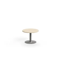 Kahvipöytä ALVA Ø700x500 mm, lattiaan kiinnitettävä, korkeapainelaminaatti, hopea/koivu